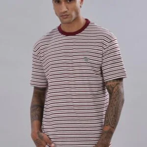 FS007||Maroon Stripes|| Full Sleeve Round Neck T-Shirt