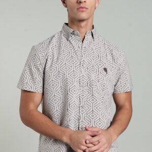 LS 002 || Grey Print || Half Sleeve Shirt