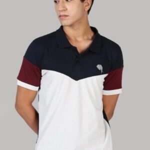 PR3 SS 005 || Navy Maroon || 100% Cotton T-Shirt