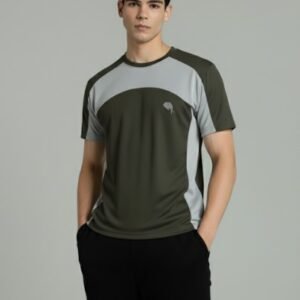 RHS01A||OLIVE GREY|| Round Neck Half