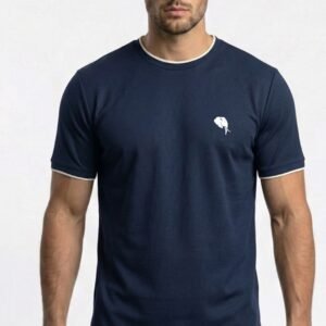 RHS02B||NAVY|| Round Neck Half