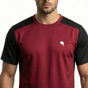 RHS003||MAROON|| Round Neck Half